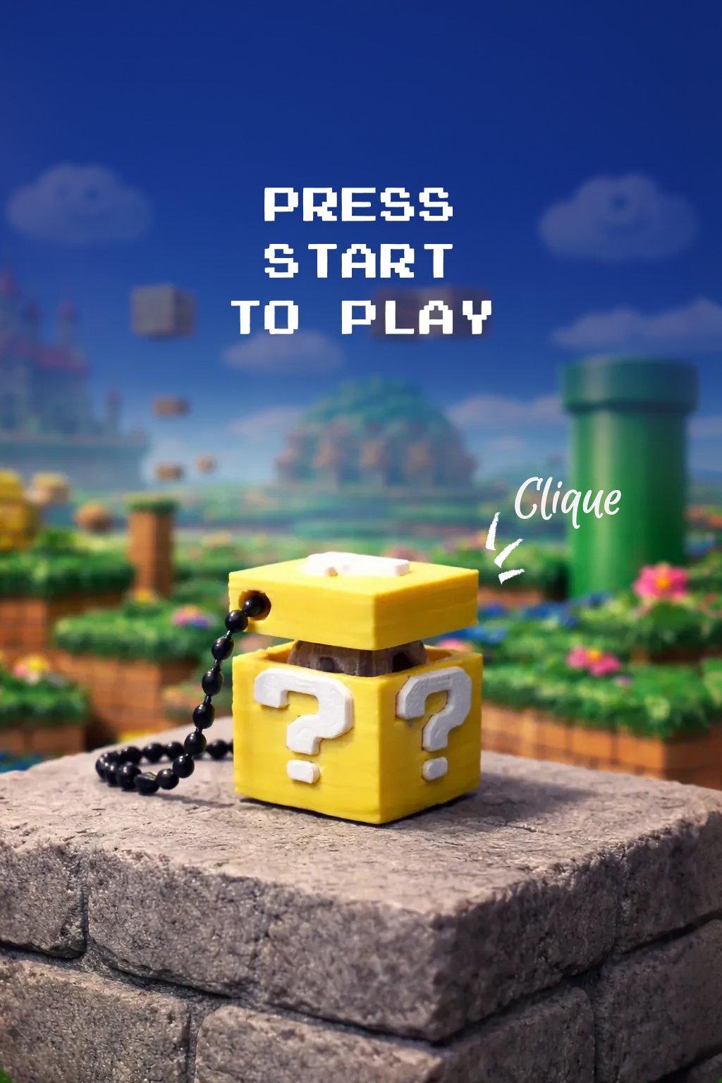 Bloco pergunta mario clicker